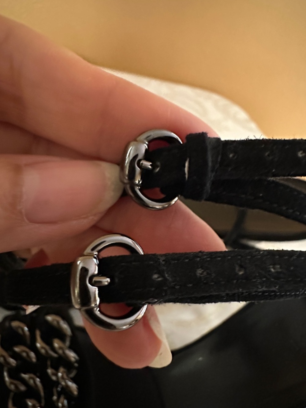 Gucci Black Chain-Strap Heeled Sandals - Picture 10 of 10